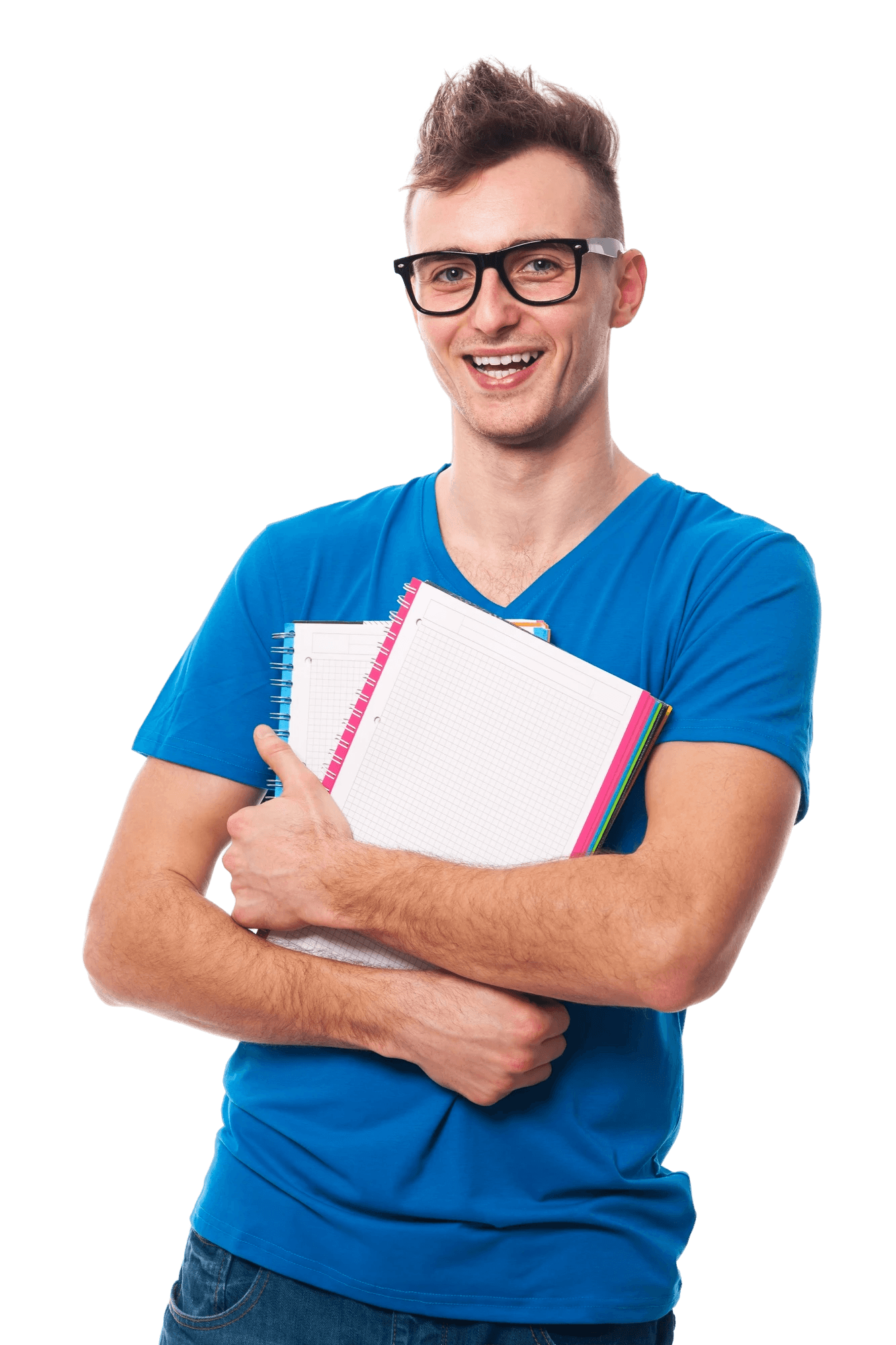 Student smiling with backpack and suitcase