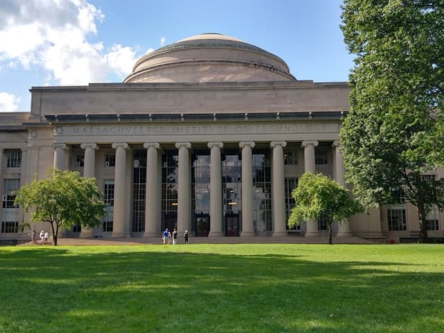 MIT campus interior with city view